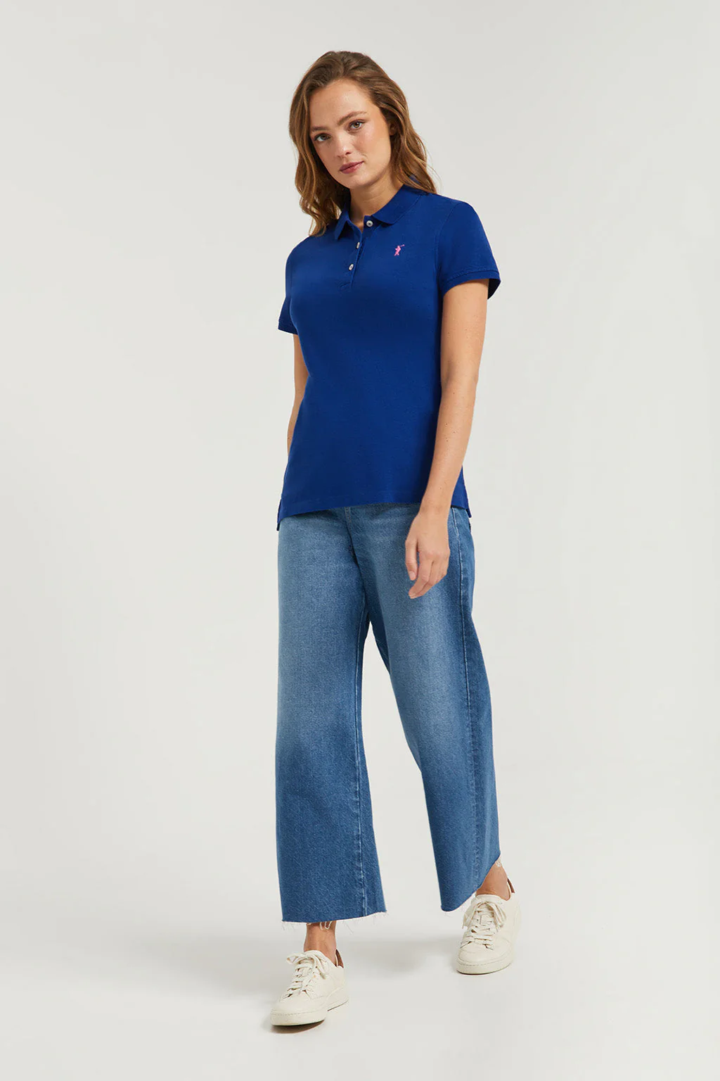 Royal-blue short-sleeve pique polo shirt with Rigby Go logo - Image 5