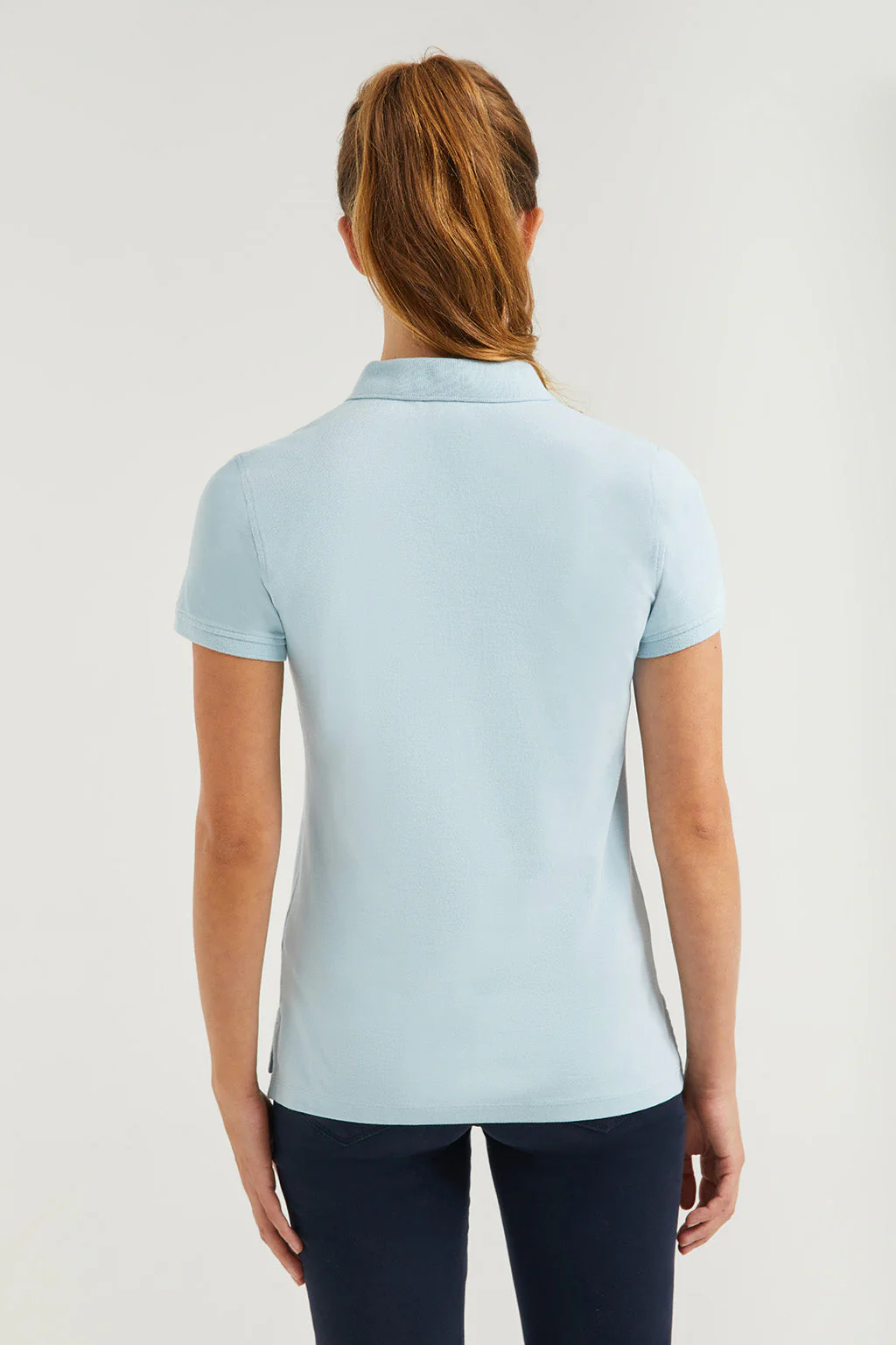 Sky-blue short-sleeve pique polo shirt with Rigby Go logo - Image 6