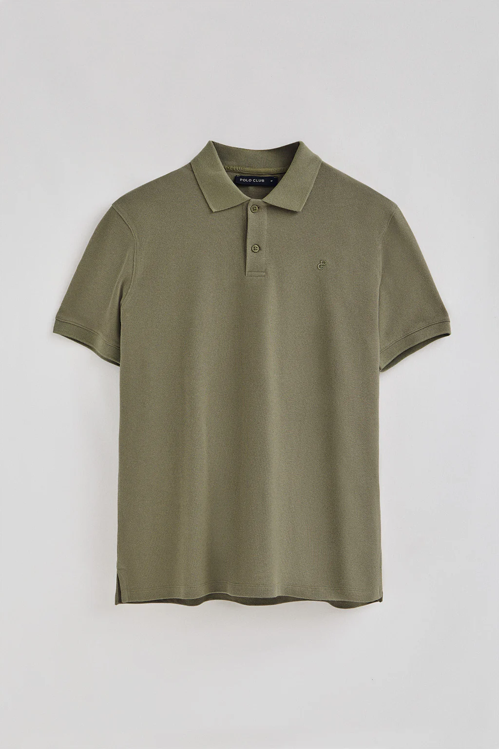 Light-green two-button polo shirt in linen and cotton with embroidered monogram - Image 7