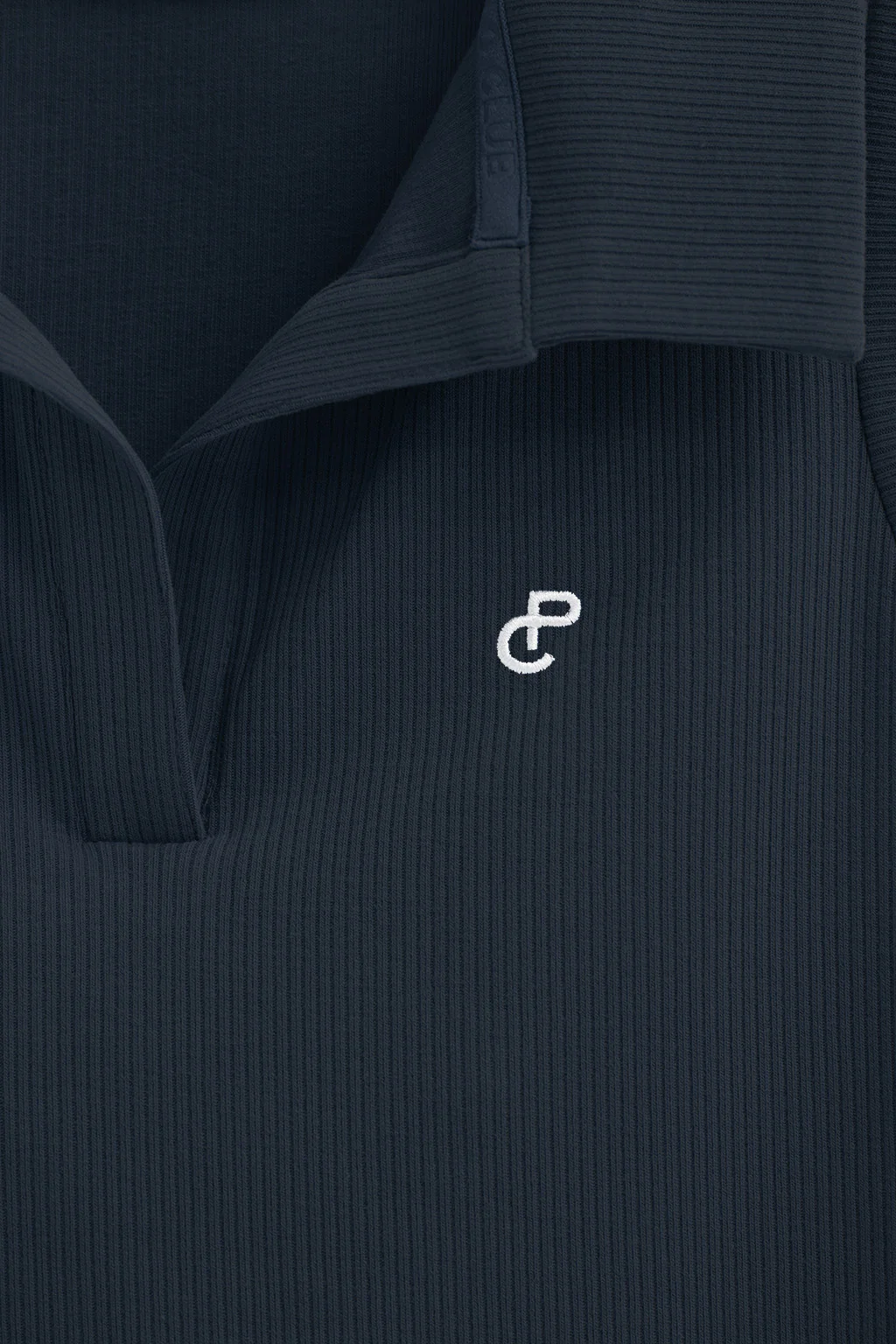 Navy-blue sleeveless polo shirt with embroidered monogram - Image 2