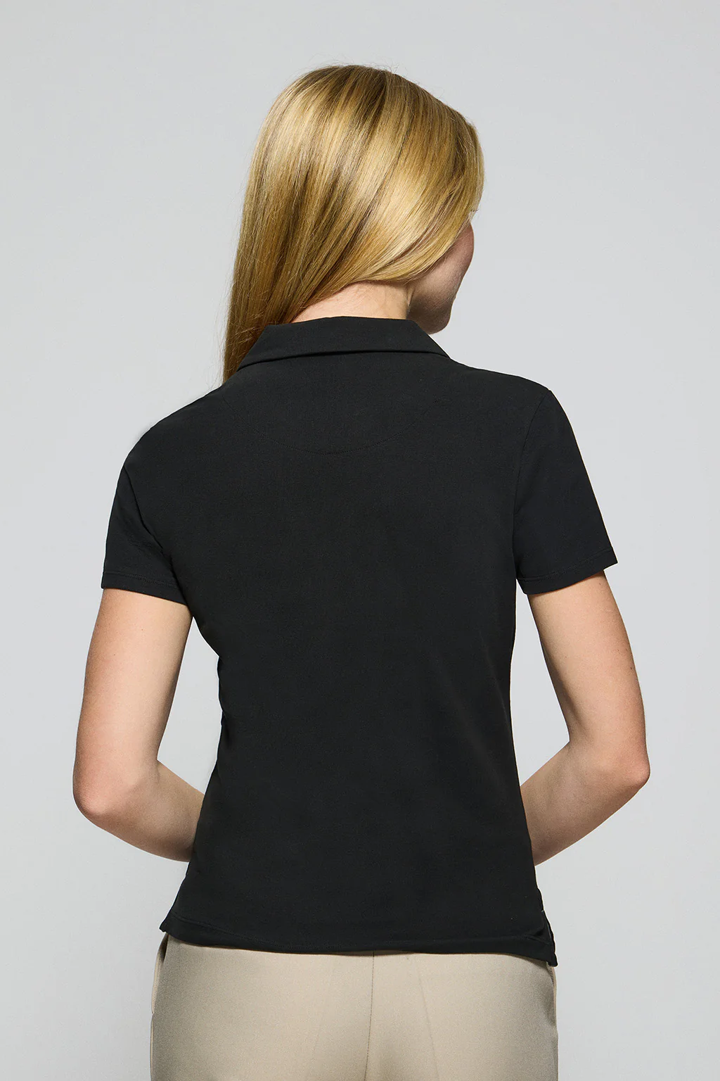 Black buttonless polo shirt Pedraza with Polo Club rubber logo - Image 2