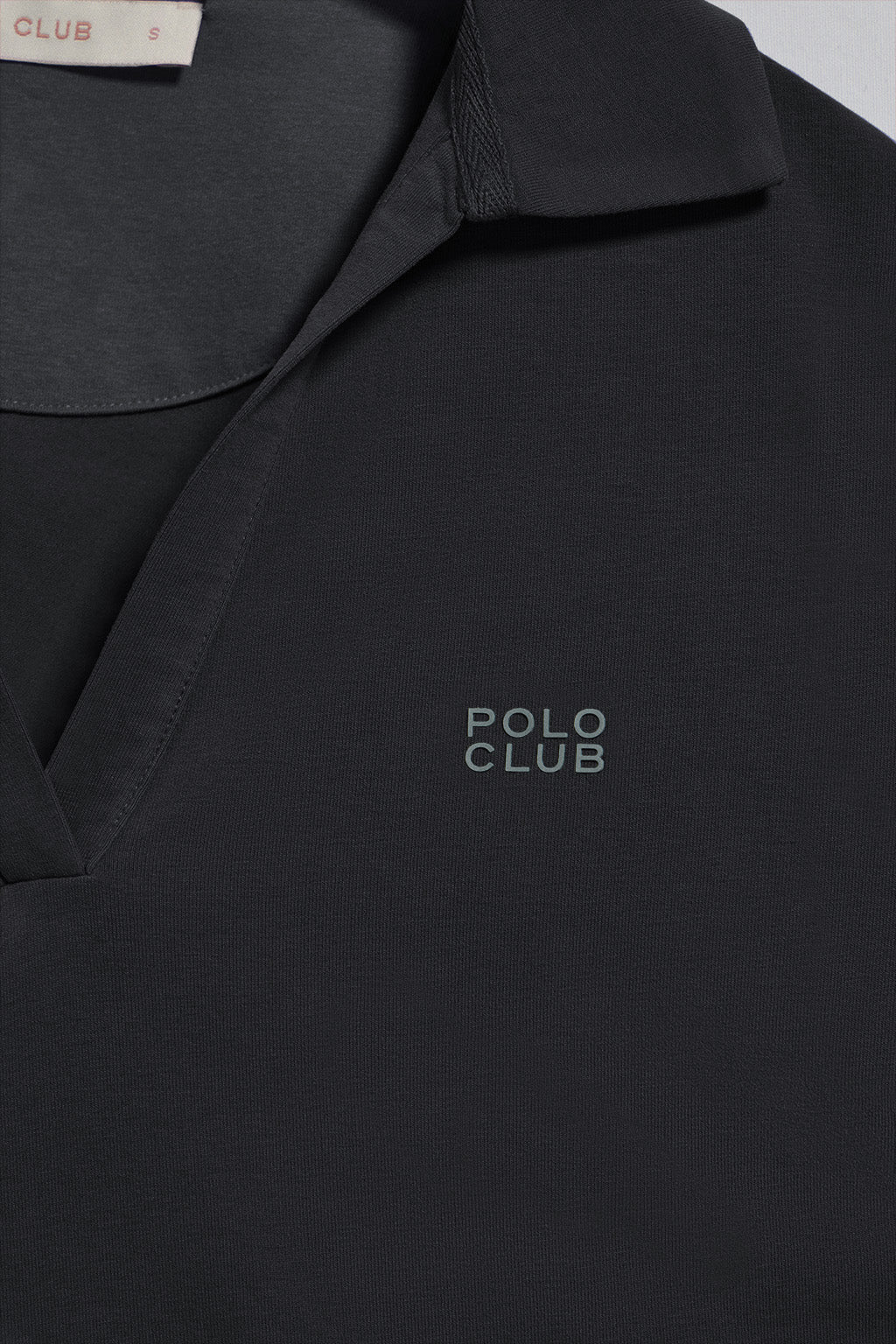 Black buttonless polo shirt Pedraza with Polo Club rubber logo - Image 7