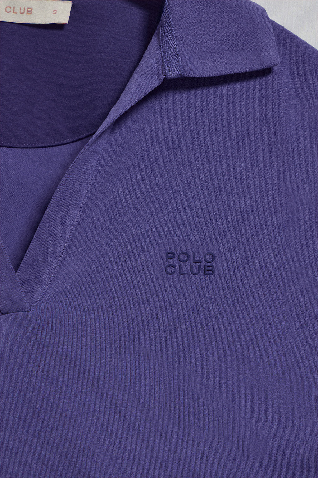 Ocean-blue buttonless polo shirt Pedraza with Polo Club rubber logo - Image 7