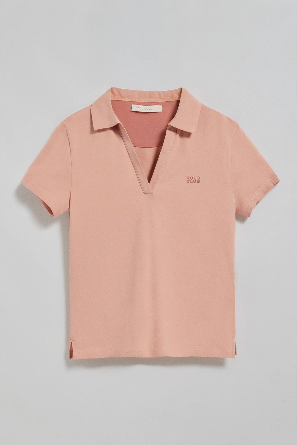 Pale-pink buttonless polo shirt Pedraza with Polo Club rubber logo - Image 5