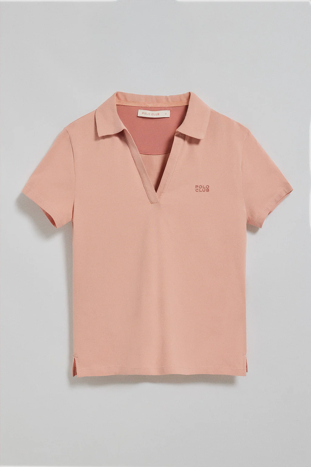 Pale-pink buttonless polo shirt Pedraza with Polo Club rubber logo - Image 9