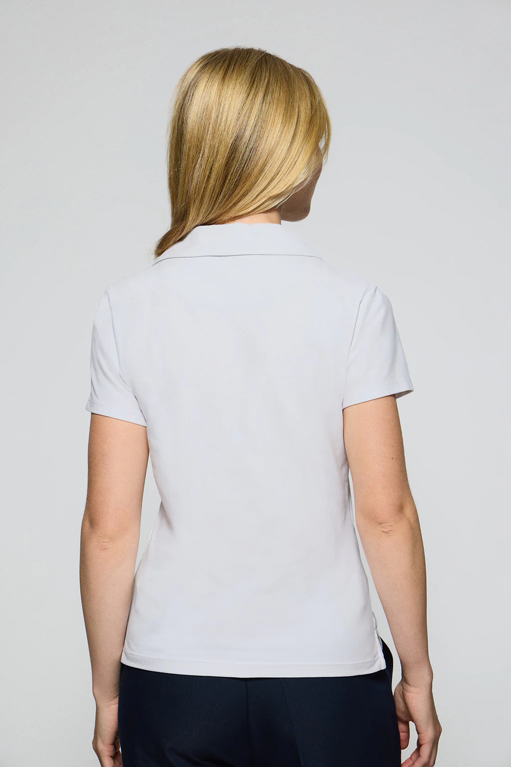 White buttonless polo shirt Pedraza with Polo Club rubber logo - Image 2