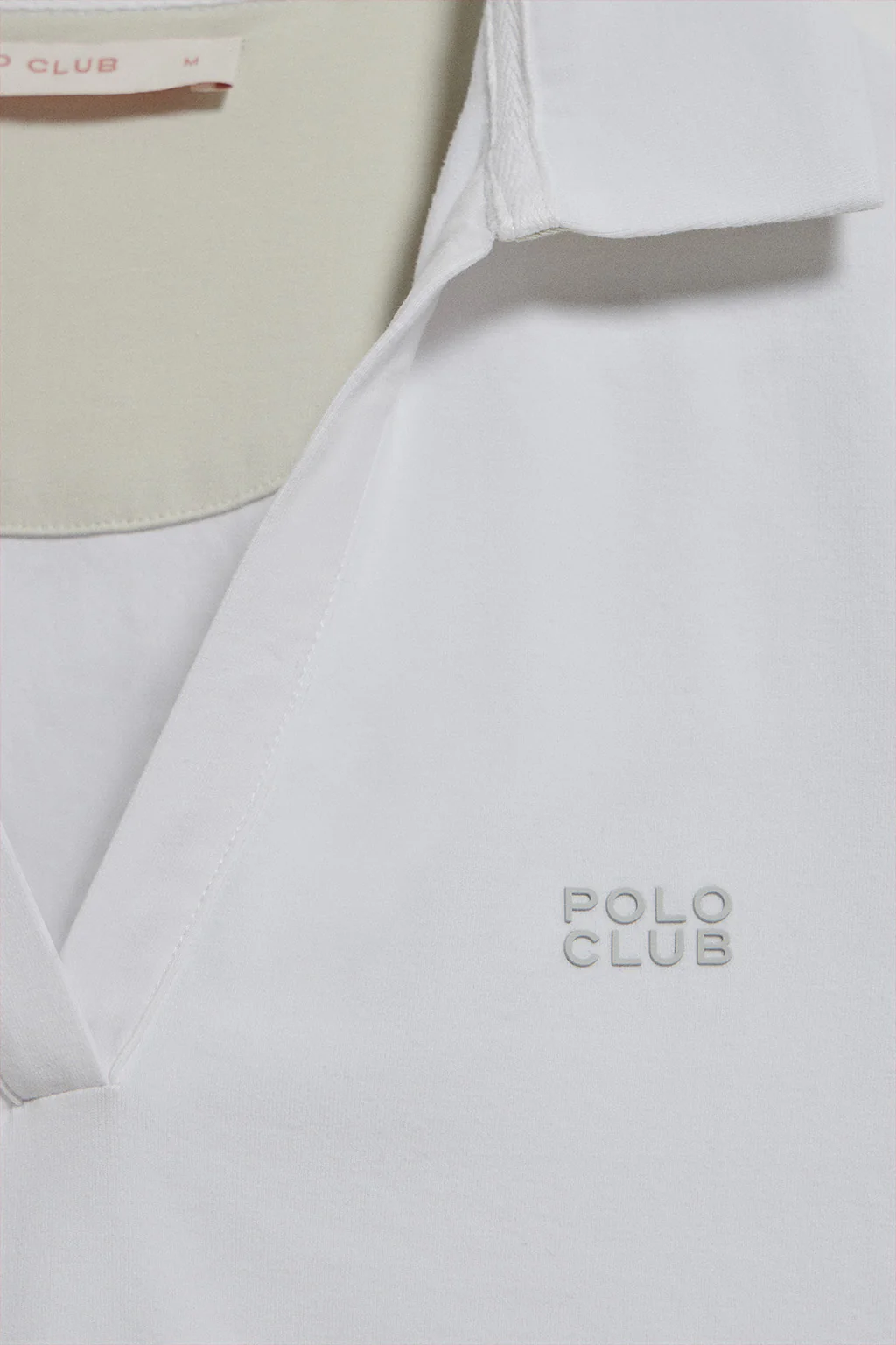 White buttonless polo shirt Pedraza with Polo Club rubber logo - Image 7