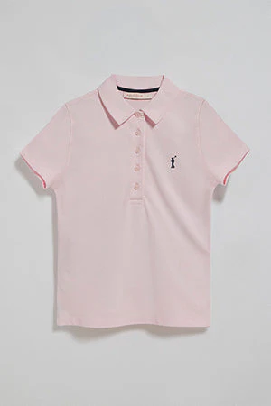 Pink five-button polo shirt Pereira with Rigby Go embroidery - Image 9