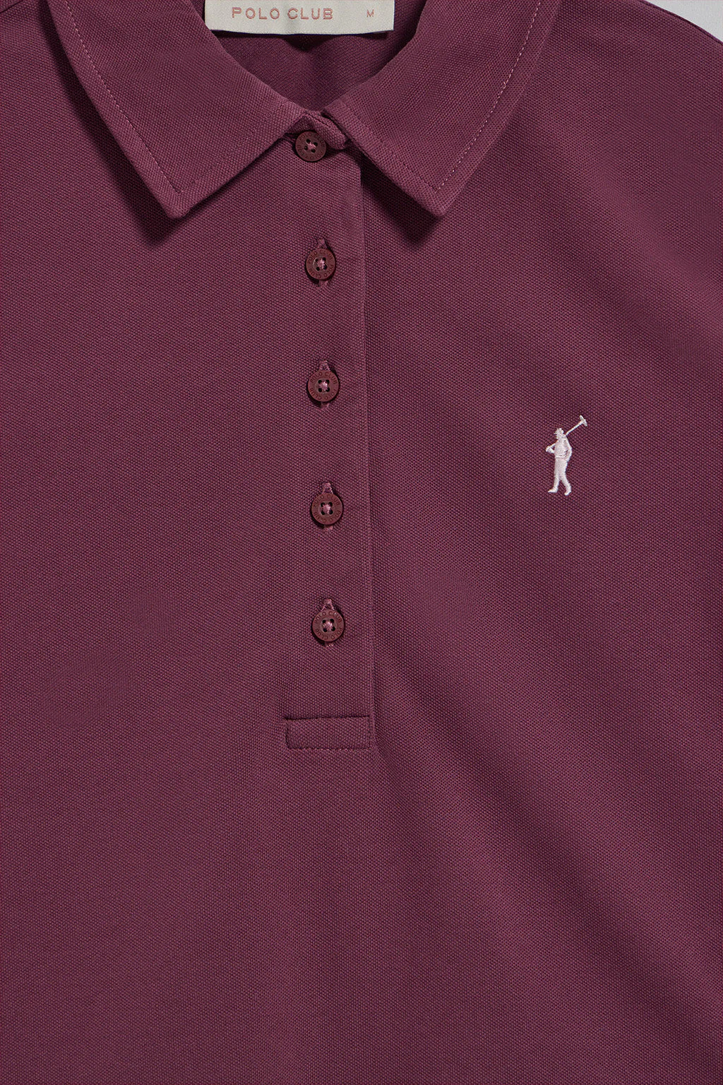 Plum five-button polo shirt Pereira with Rigby Go embroidery - Image 6