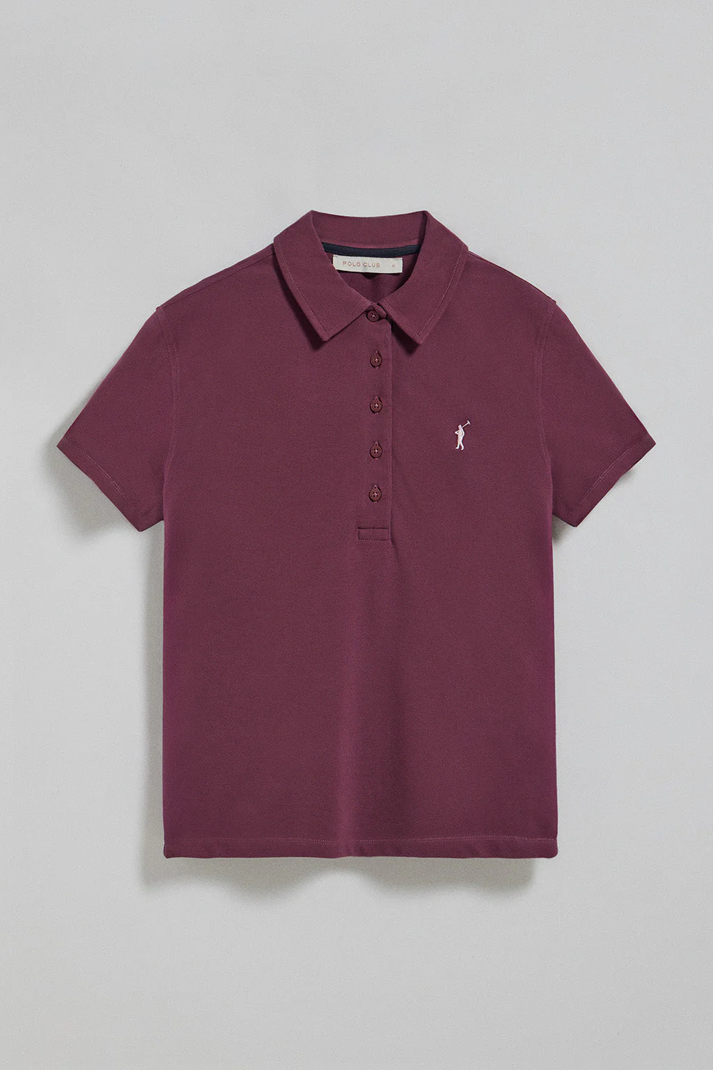 Plum five-button polo shirt Pereira with Rigby Go embroidery - Image 8