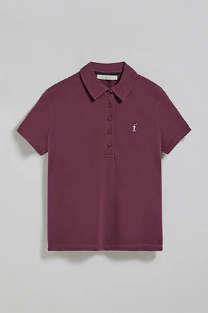 Plum five-button polo shirt Pereira with Rigby Go embroidery - Image 9