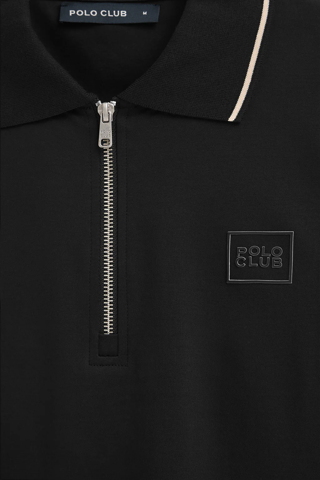 Black polo shirt Perseo with Polo Club rubber patch - Image 7