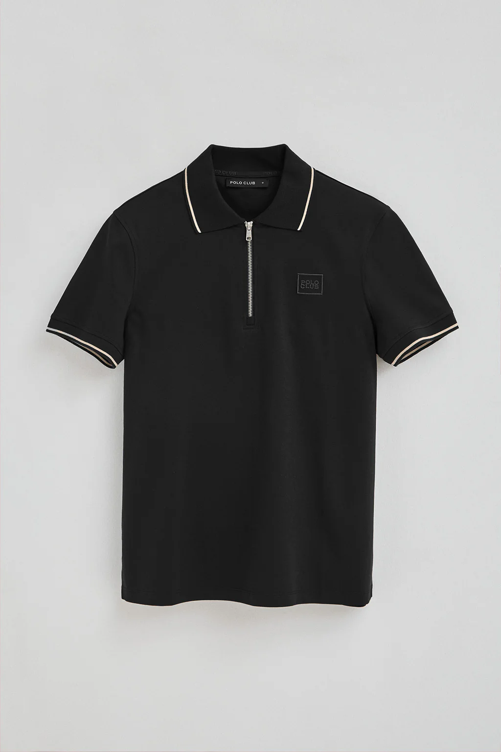 Black polo shirt Perseo with Polo Club rubber patch - Image 8