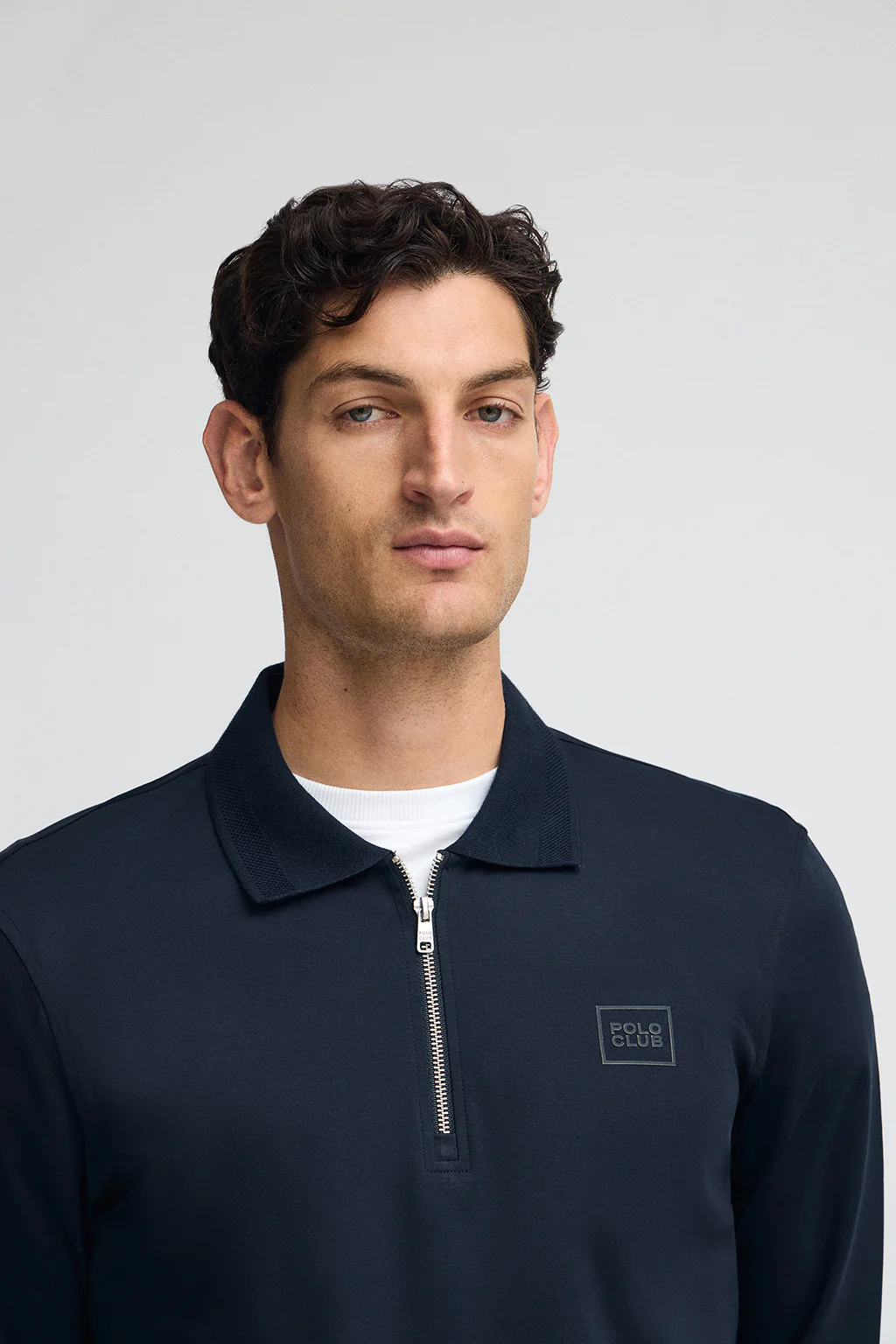 Navy-blue polo shirt Peter with Polo Club rubber patch