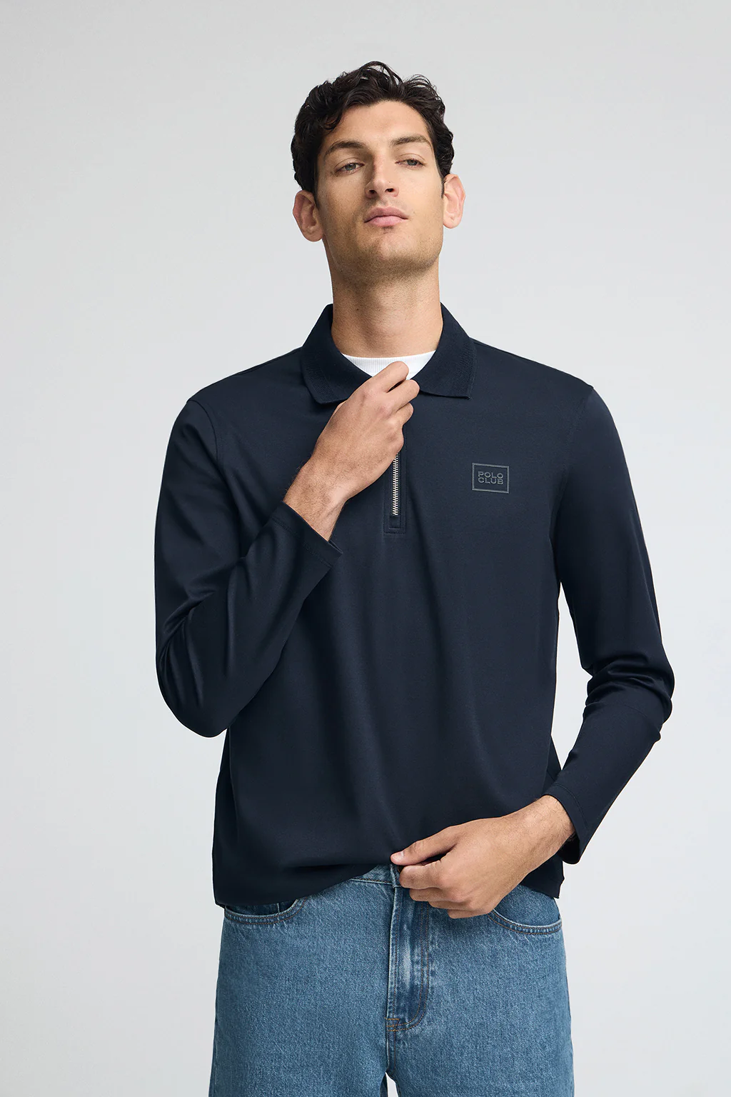 Navy-blue polo shirt Peter with Polo Club rubber patch - Image 3