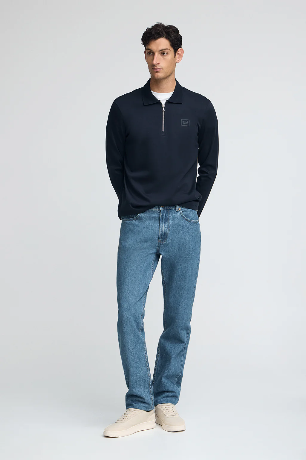 Navy-blue polo shirt Peter with Polo Club rubber patch - Image 4