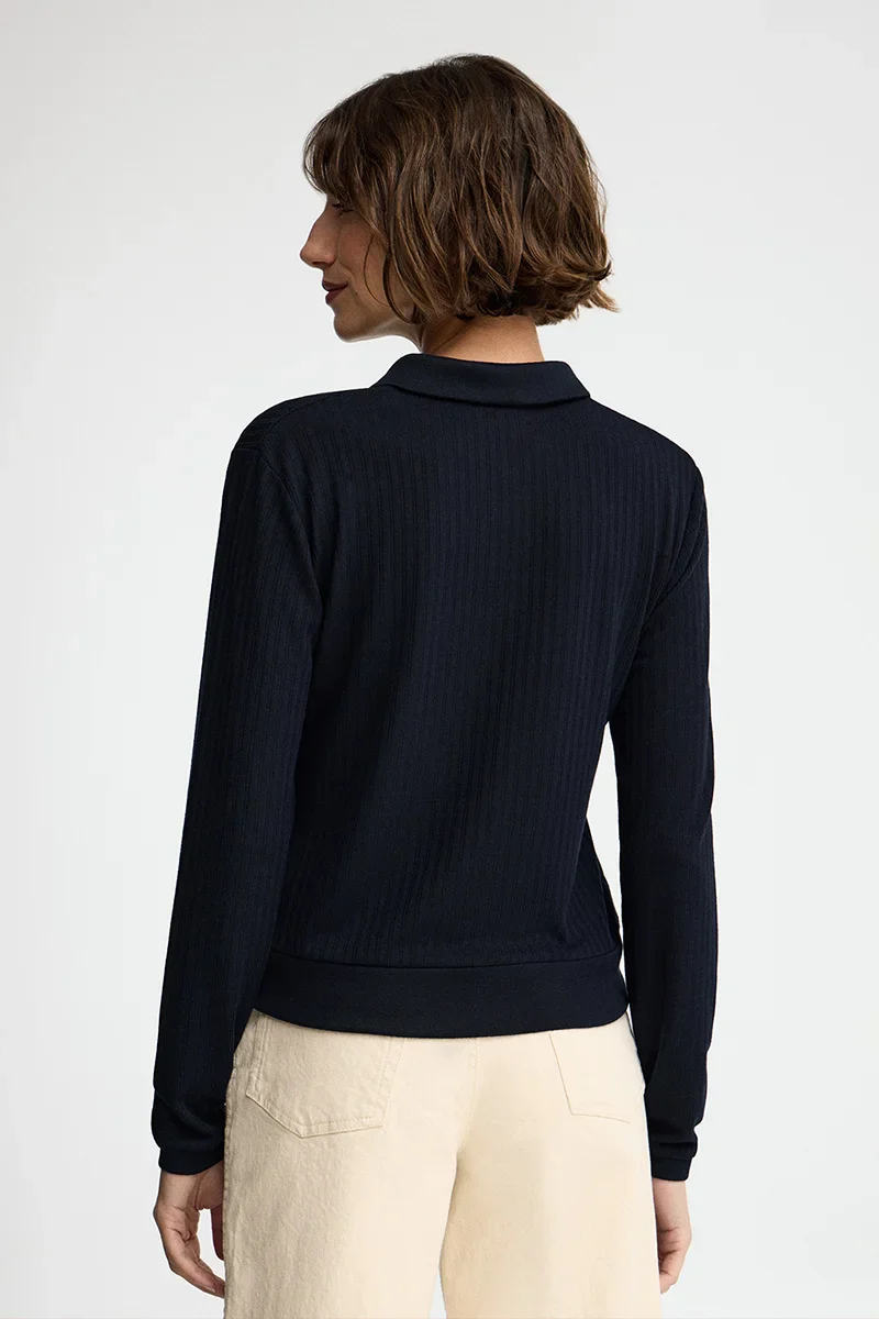 Navy-blue ribbed polo shirt Polo Club - Image 5