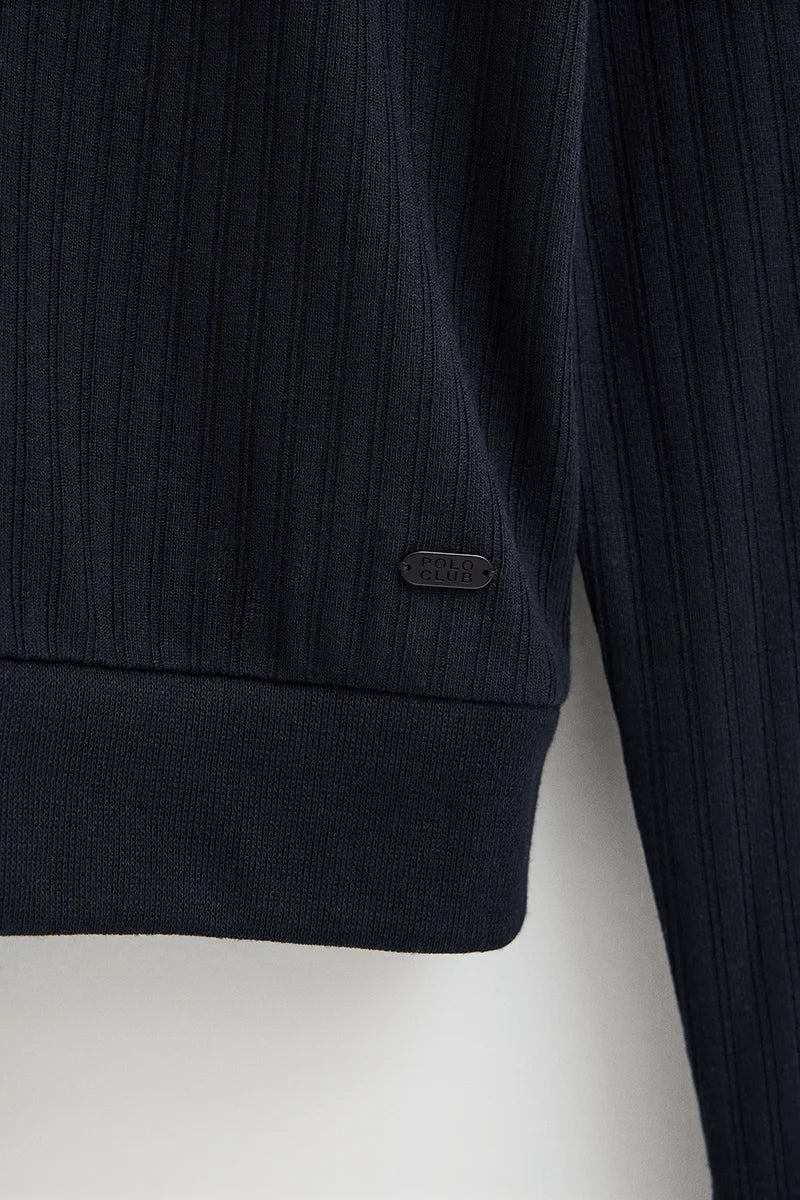 Navy-blue ribbed polo shirt Polo Club - Image 8