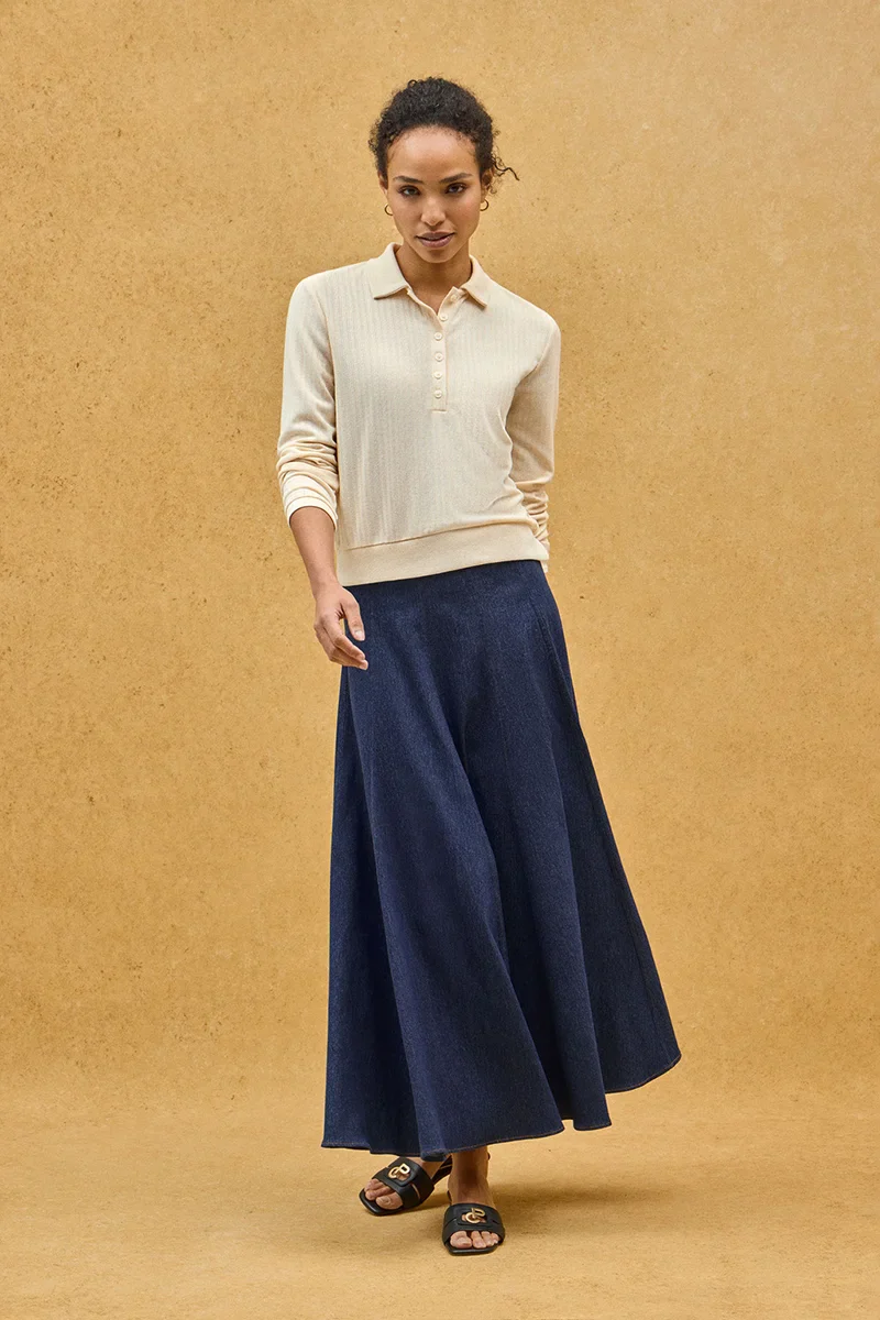 Nude ribbed polo shirt Polo Club