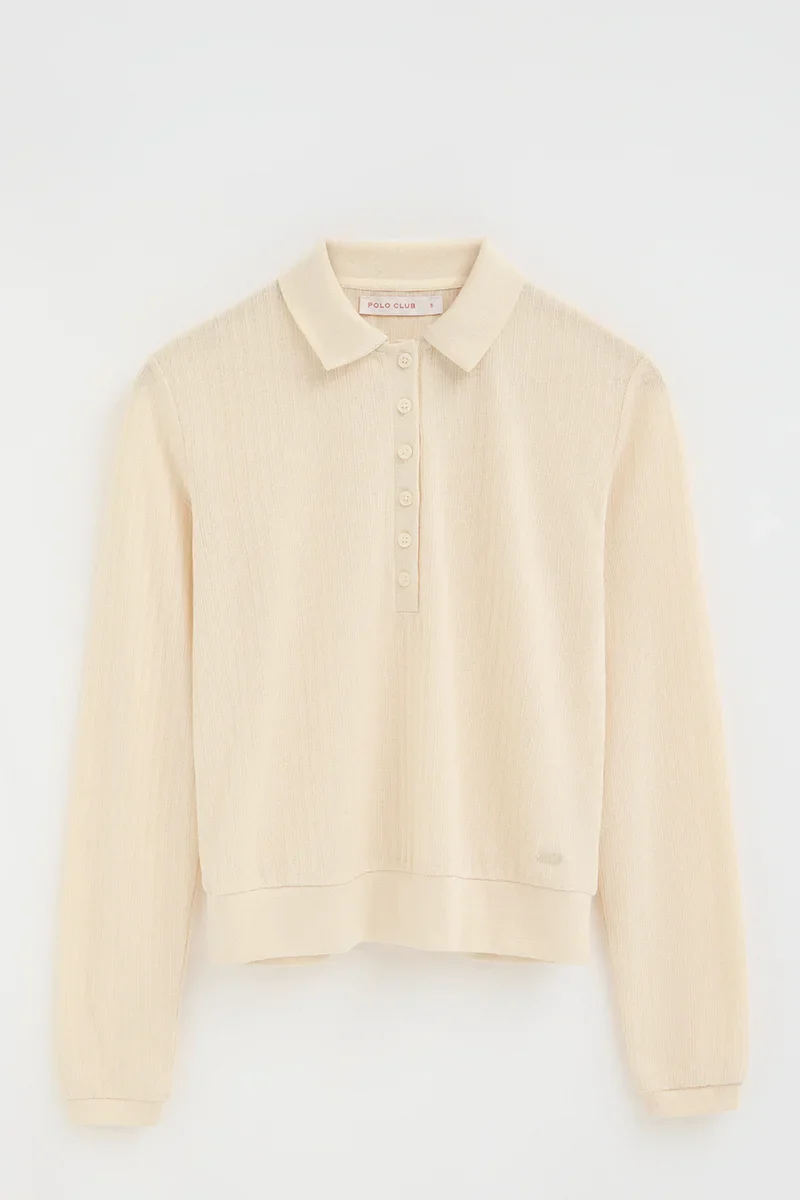 Nude ribbed polo shirt Polo Club - Image 6