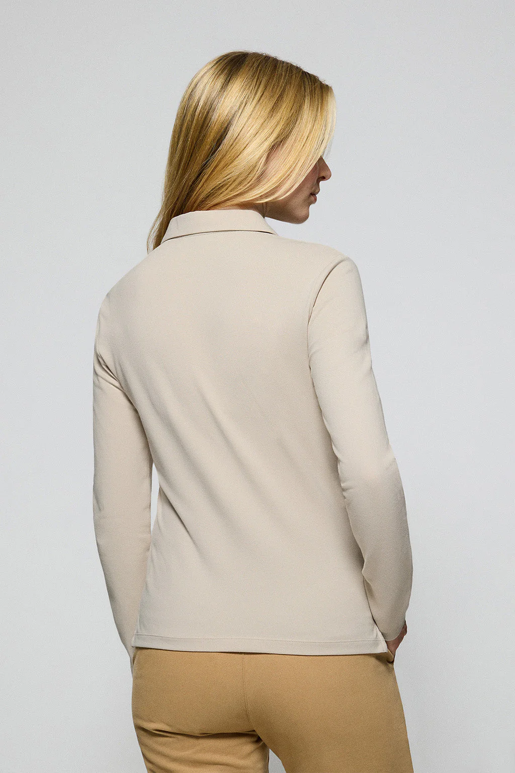 Beige five-button polo shirt Priyanka with Rigby Go embroidery - Image 4
