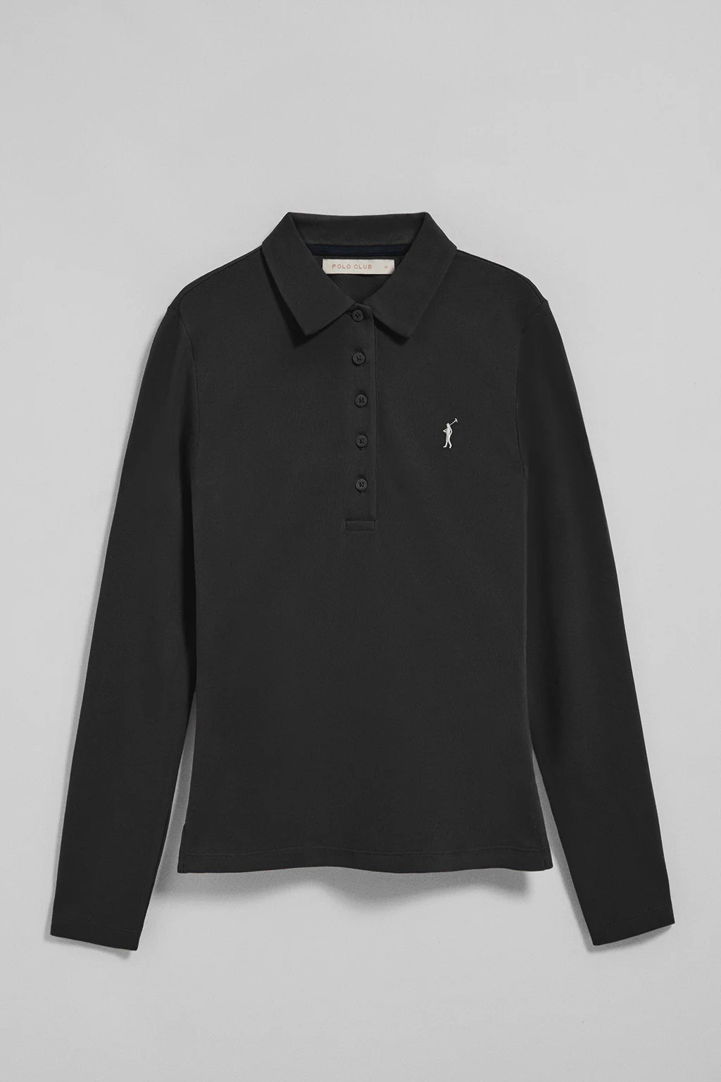Black five-button polo shirt Priyanka with Rigby Go embroidery - Image 8