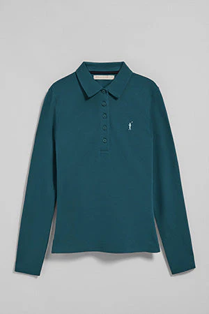 Blue five-button polo shirt Priyanka with Rigby Go embroidery - Image 9
