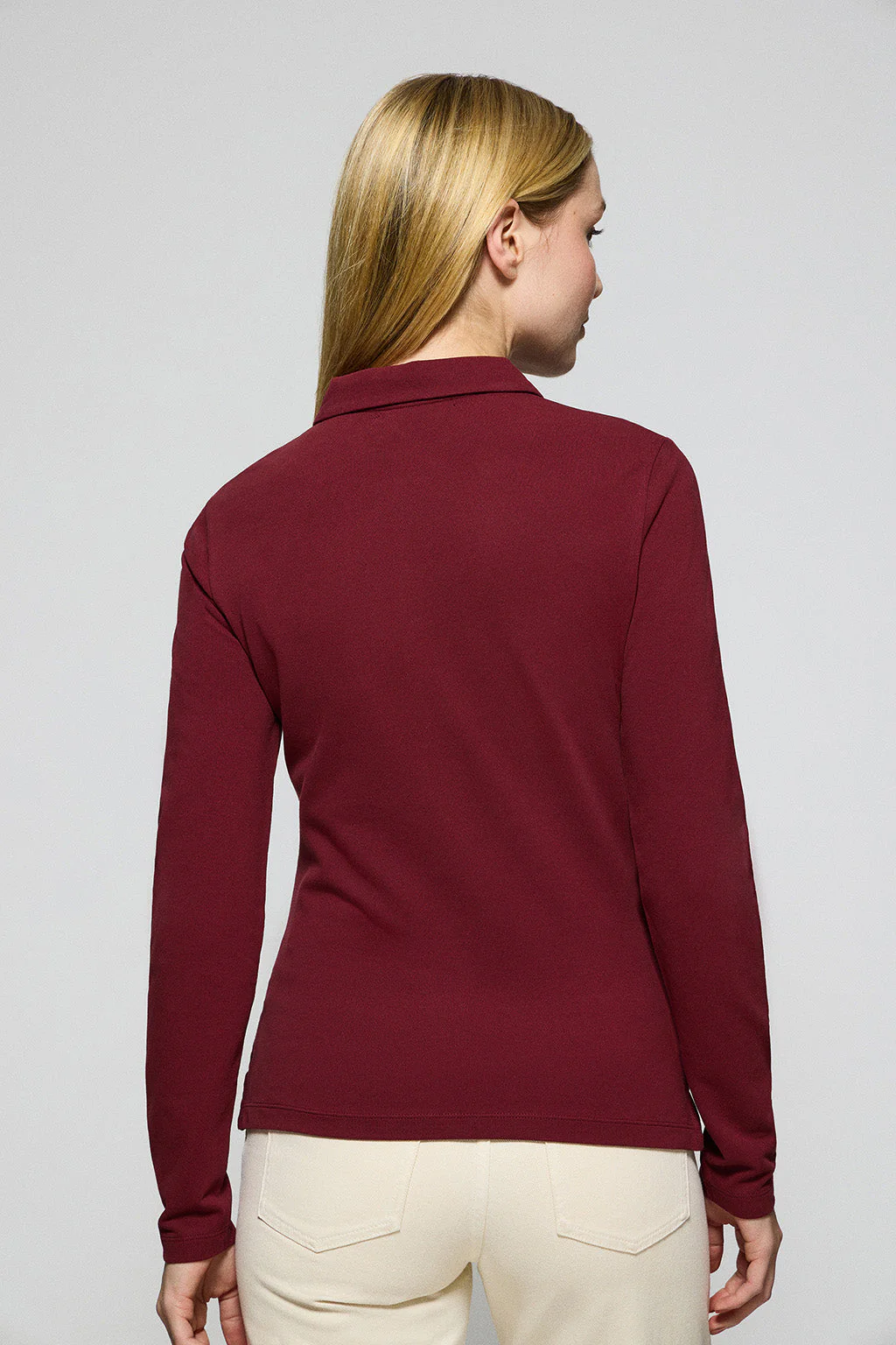 Maroon five-button polo shirt Priyanka with Rigby Go embroidery - Image 4