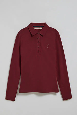 Maroon five-button polo shirt Priyanka with Rigby Go embroidery - Image 9