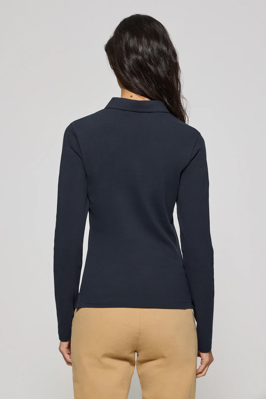 Navy-blue five-button polo shirt Priyanka with Rigby Go embroidery - Image 2
