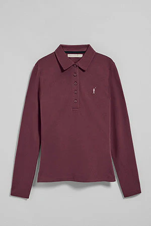 Plum five-button polo shirt Priyanka with Rigby Go embroidery - Image 9