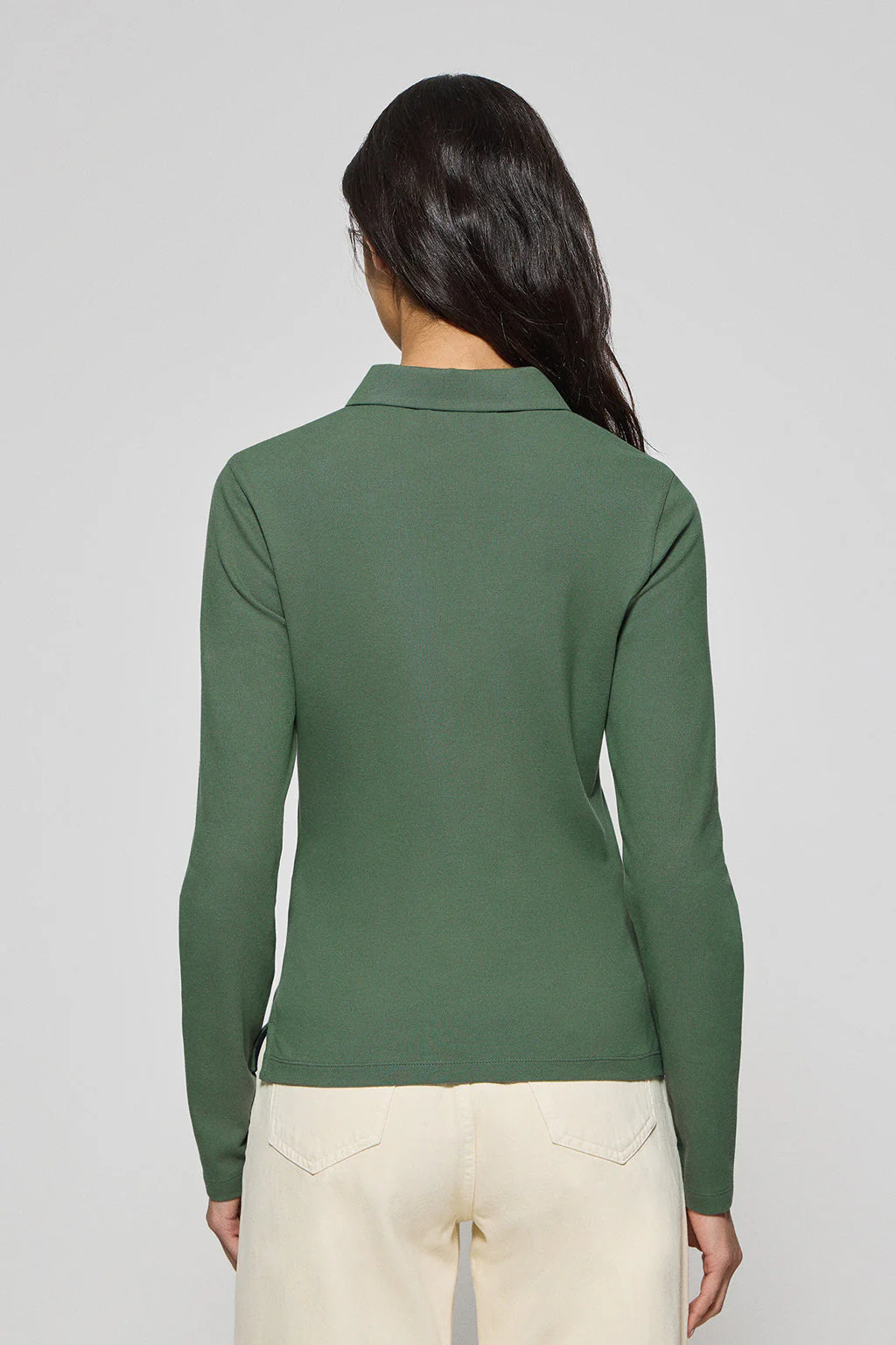 Mud-green five-button polo shirt Priyanka with Rigby Go embroidery - Image 4