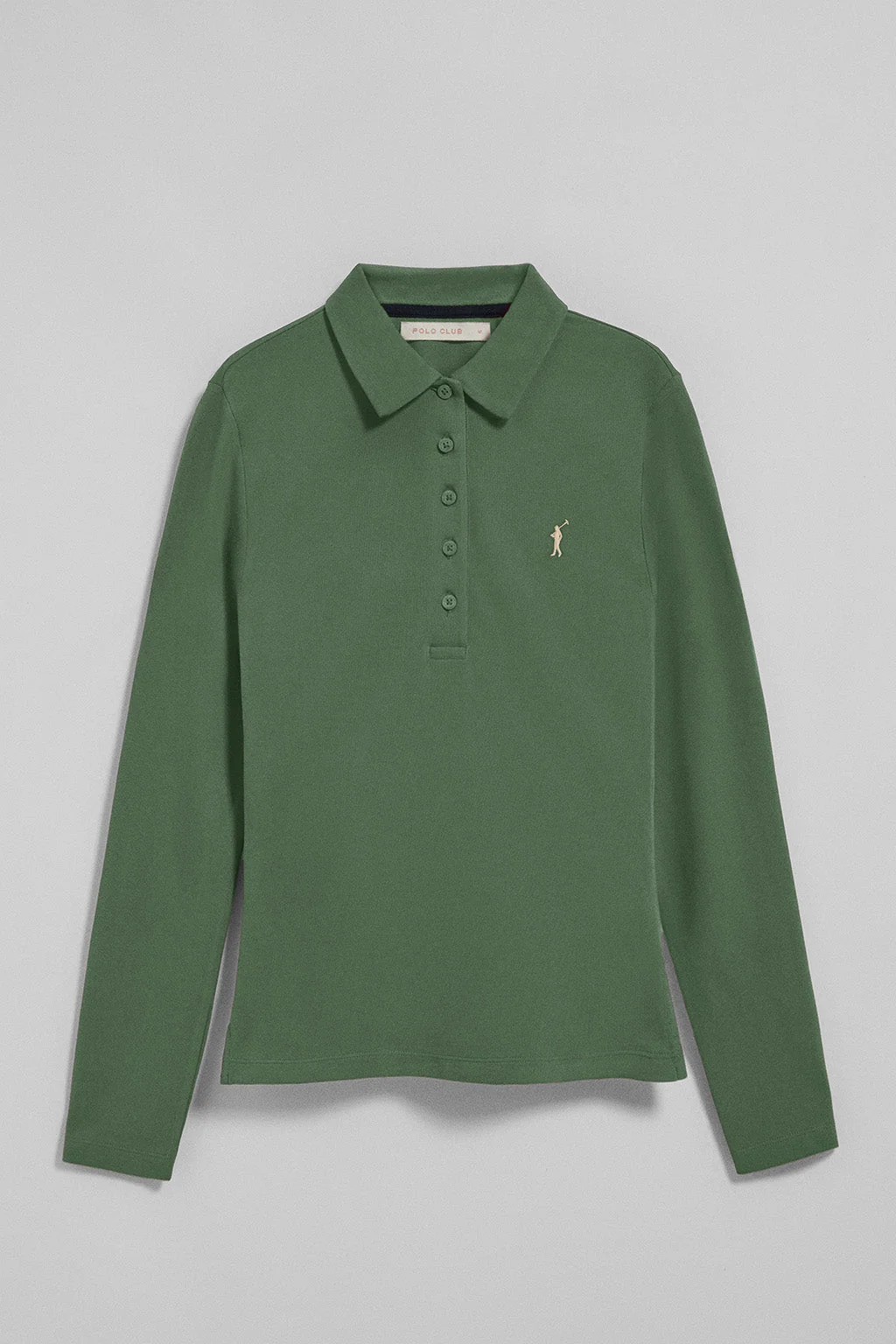 Mud-green five-button polo shirt Priyanka with Rigby Go embroidery - Image 5
