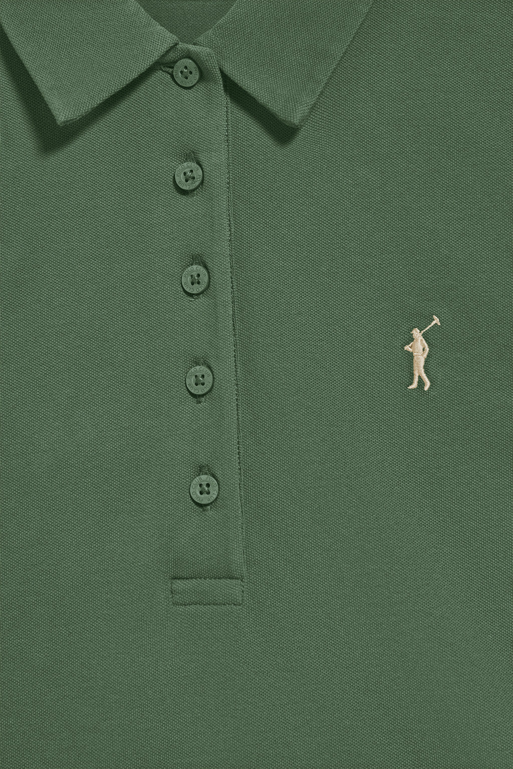 Mud-green five-button polo shirt Priyanka with Rigby Go embroidery - Image 6