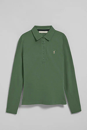 Mud-green five-button polo shirt Priyanka with Rigby Go embroidery - Image 9
