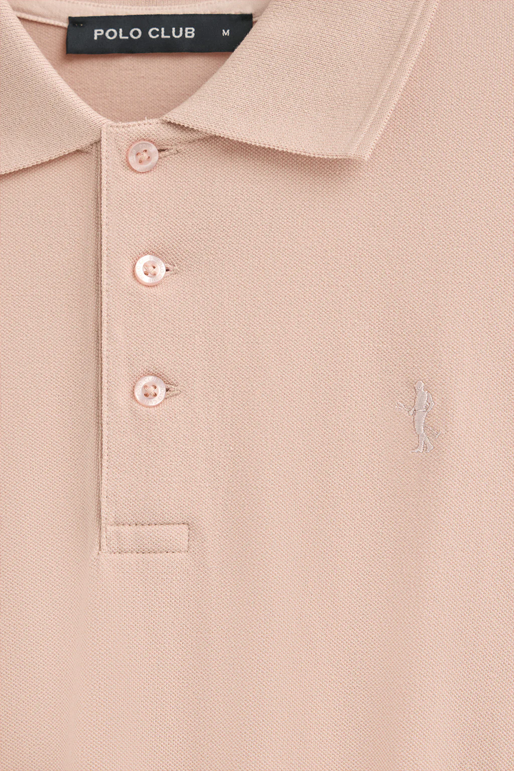 Blush-pink long-sleeve pique polo shirt with Rigby Best embroidery - Image 6