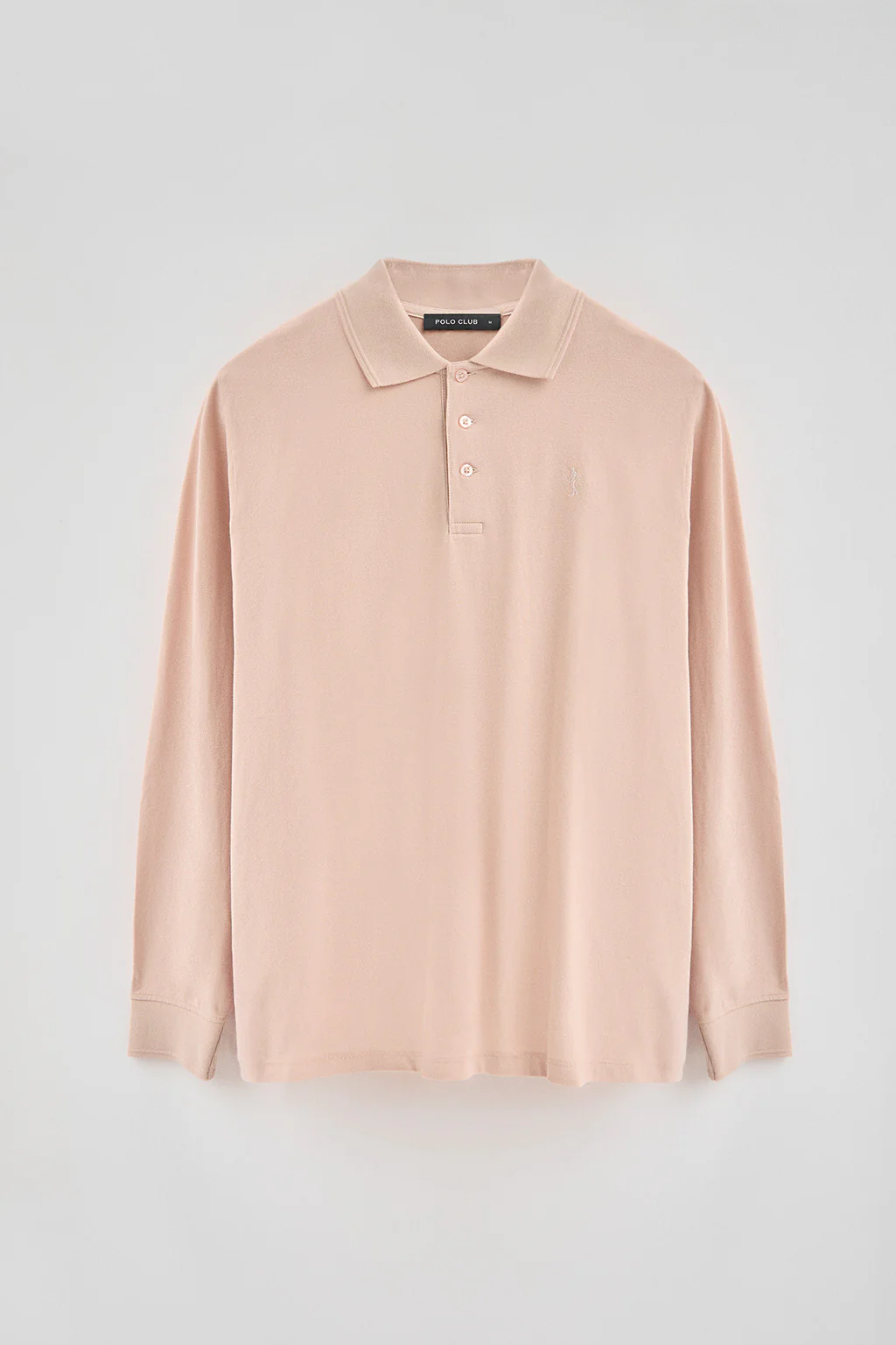 Blush-pink long-sleeve pique polo shirt with Rigby Best embroidery - Image 7