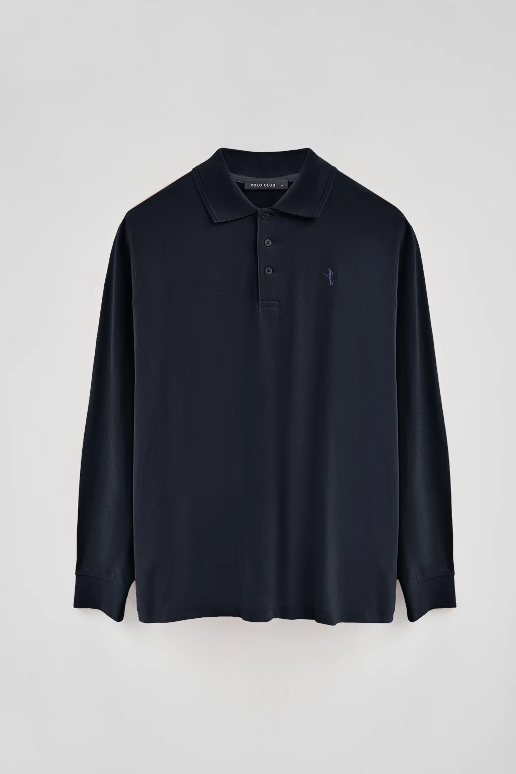 Navy-blue long-sleeve pique polo shirt with Rigby Best embroidery - Image 5