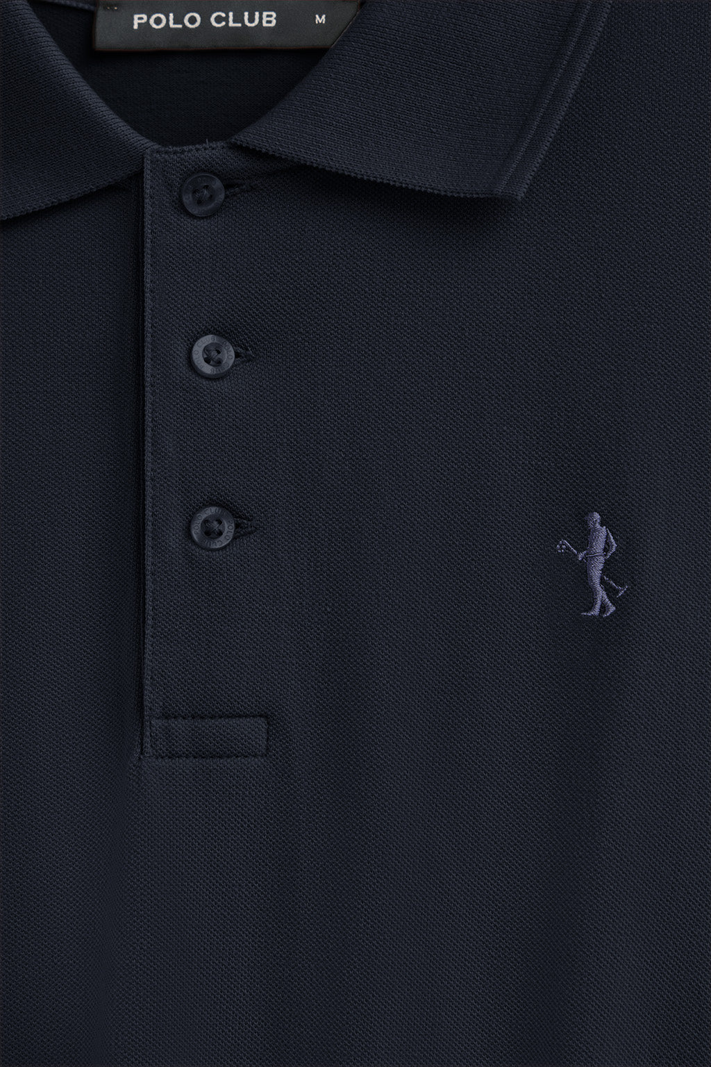 Navy-blue long-sleeve pique polo shirt with Rigby Best embroidery - Image 6