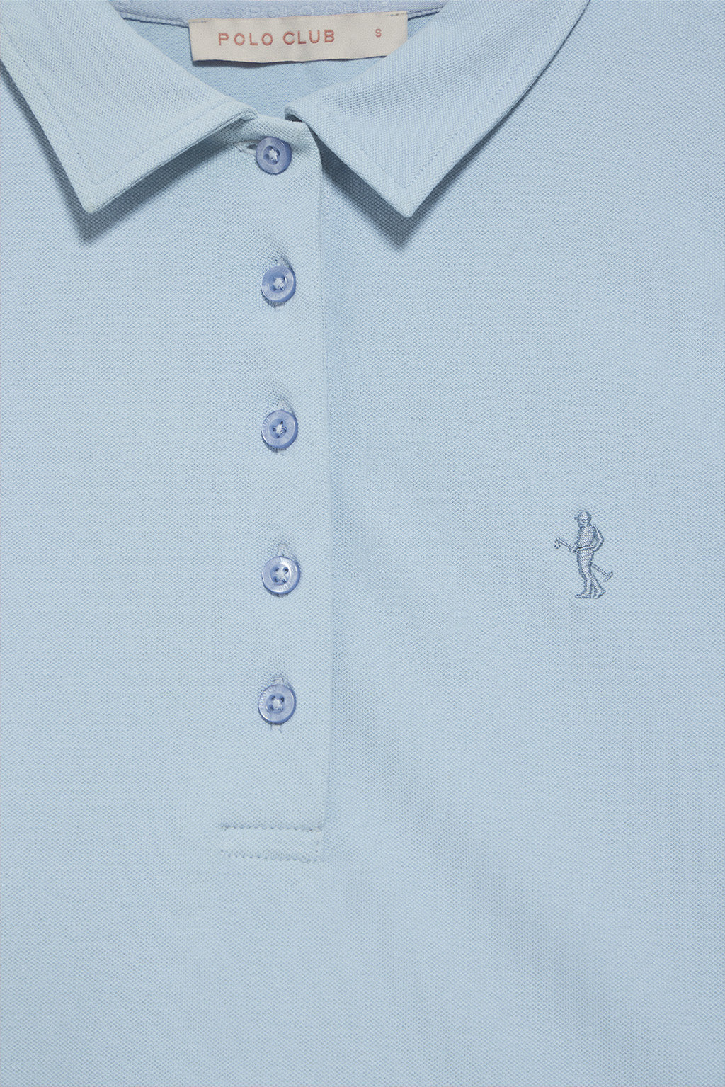 Light-blue long-sleeve cotton polo shirt with Rigby Best embroidery - Image 6