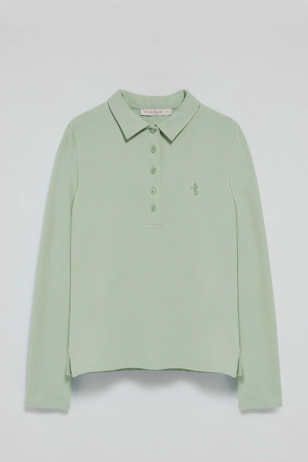 Jade-green long-sleeve cotton polo shirt with Rigby Best embroidery - Image 5