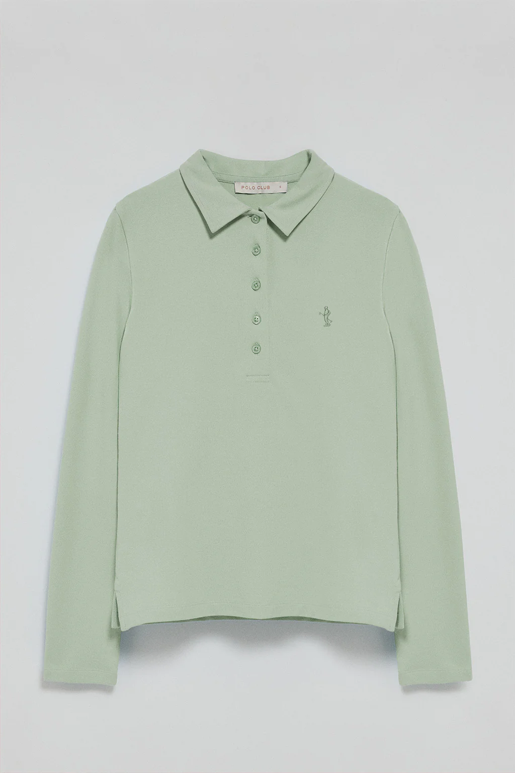 Jade-green long-sleeve cotton polo shirt with Rigby Best embroidery - Image 7