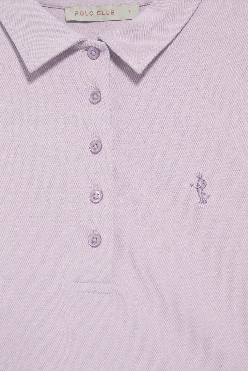 Lavender long-sleeve cotton polo shirt with Rigby Best embroidery - Image 6