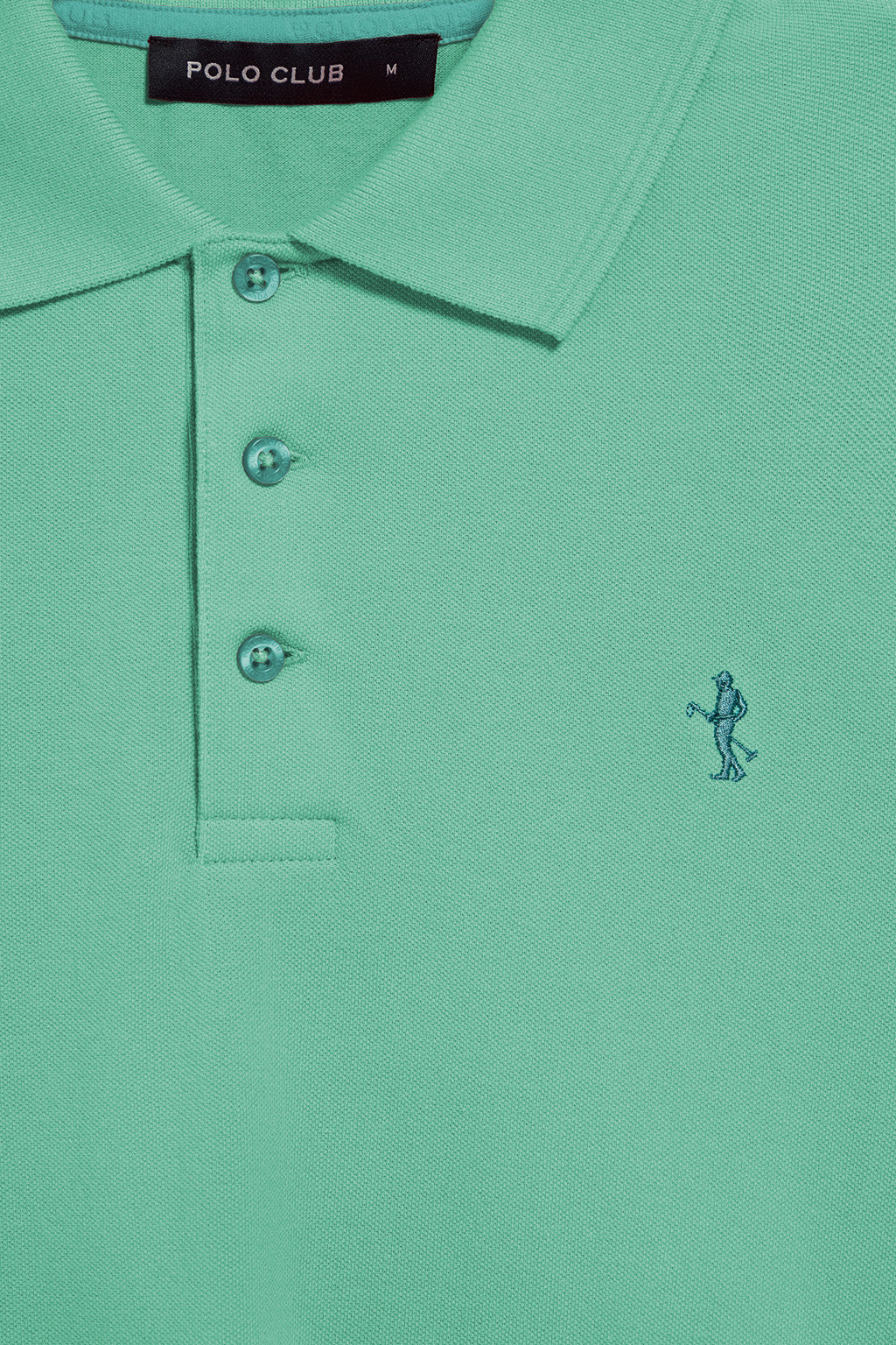 Aqua short-sleeve pique polo shirt with Rigby Best embroidery - Image 6