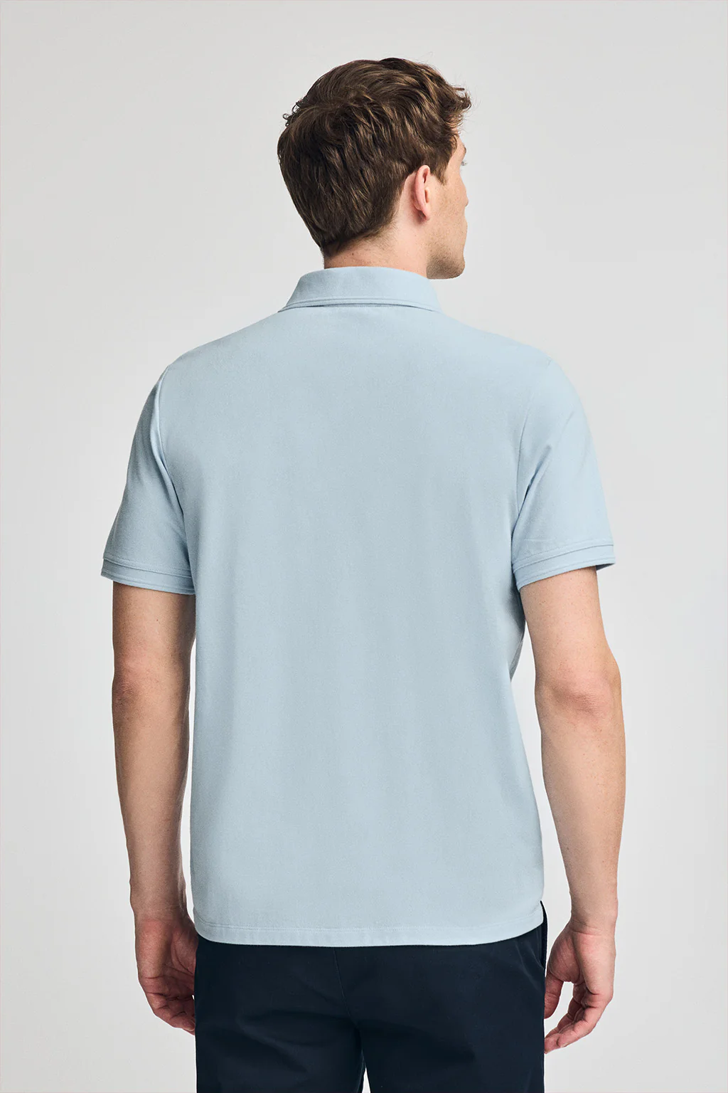 Light-blue short-sleeve pique polo shirt with Rigby Best embroidery - Image 2
