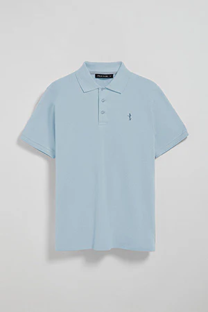 Light-blue short-sleeve pique polo shirt with Rigby Best embroidery - Image 8