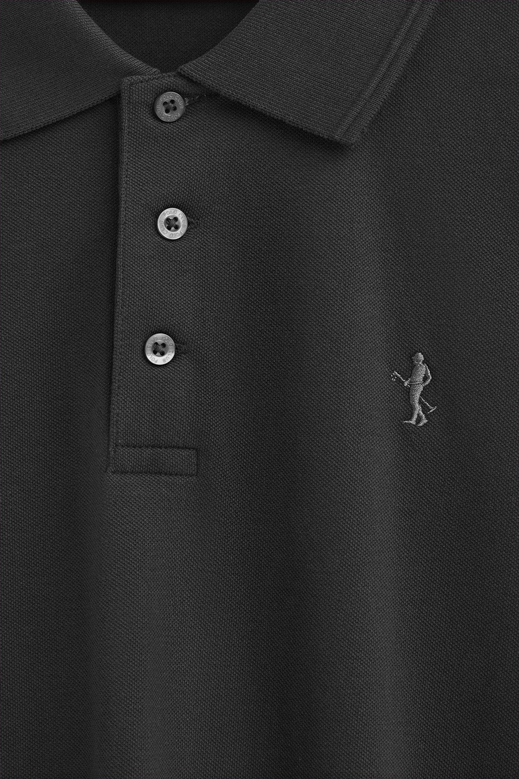 Black short-sleeve pique polo shirt with Rigby Best embroidery - Image 7
