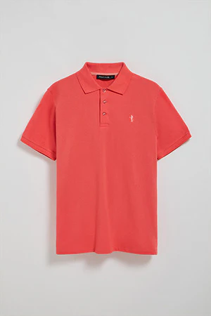 Coral short-sleeve pique polo shirt with Rigby Best embroidery - Image 8
