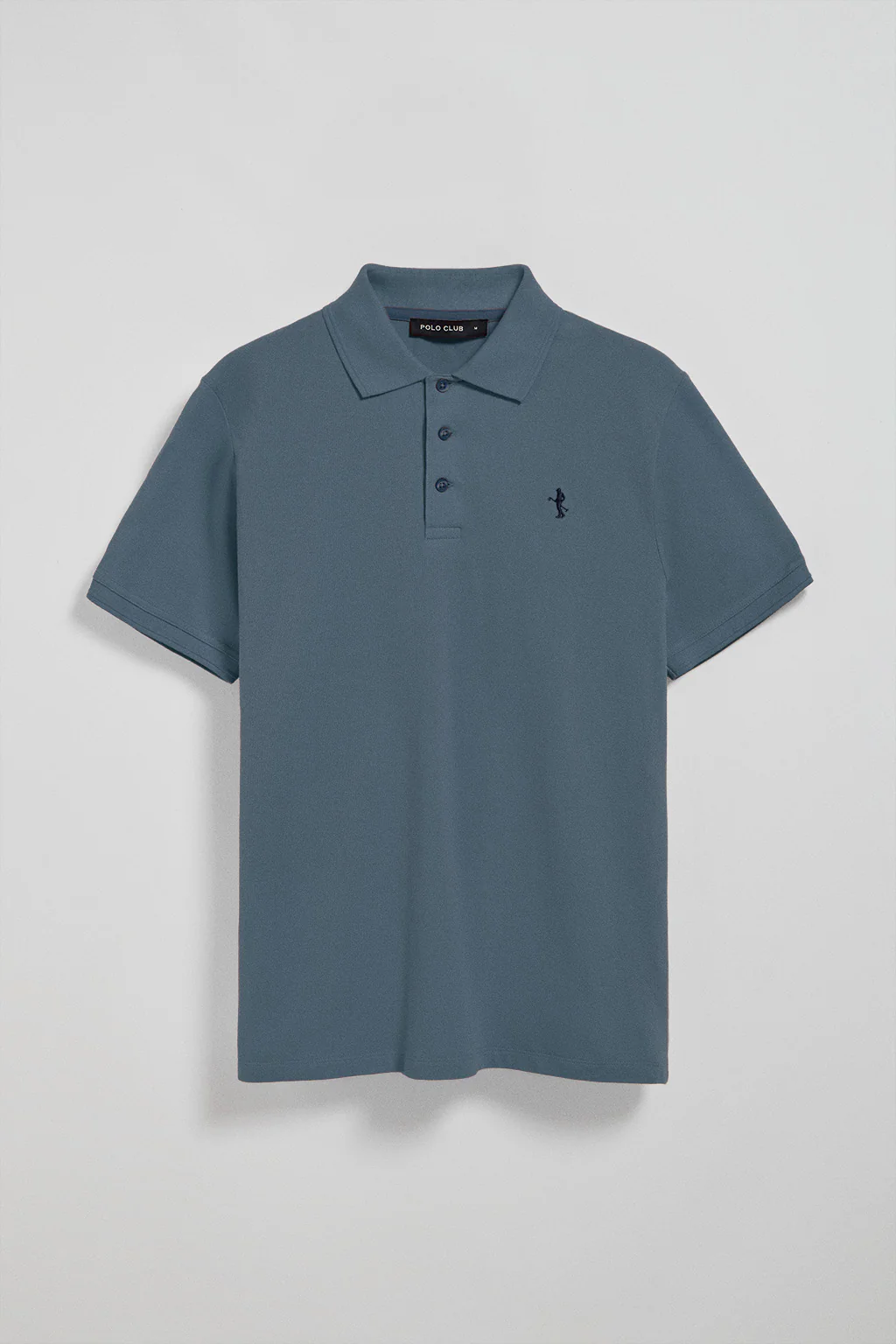 Denim-blue short-sleeve pique polo shirt with Rigby Best embroidery - Image 5