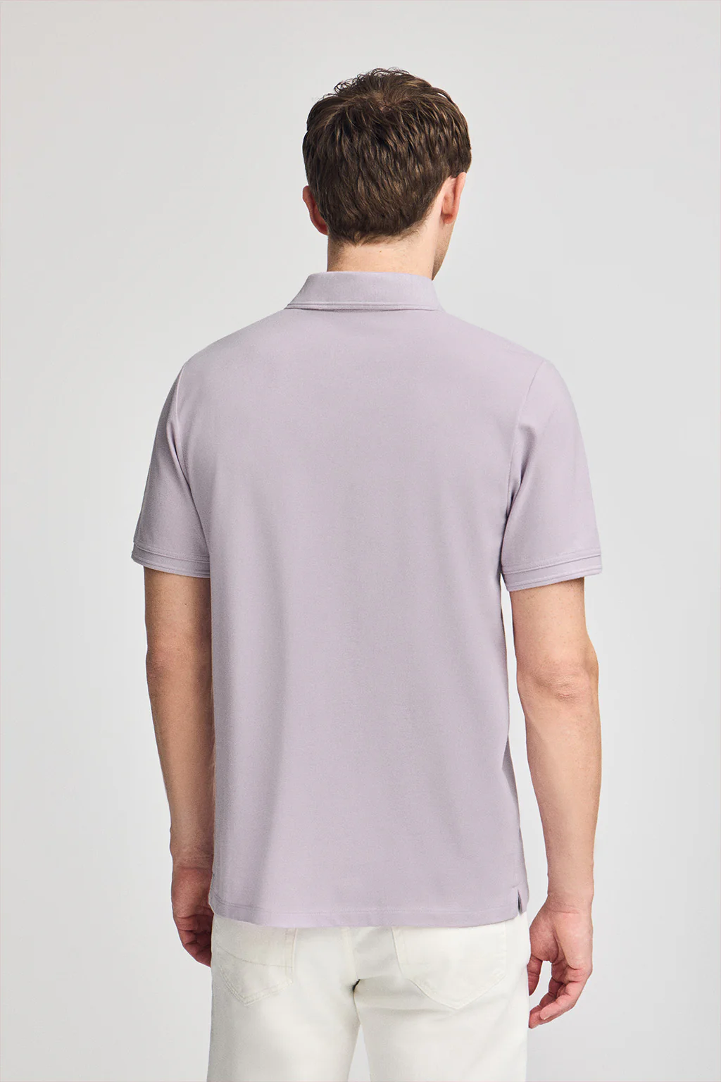 Lavender short-sleeve pique polo shirt with Rigby Best embroidery - Image 2